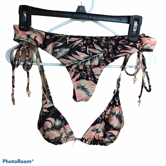 Reversible Tropical Bathing suit bikini Sz L - Picture 2 of 15